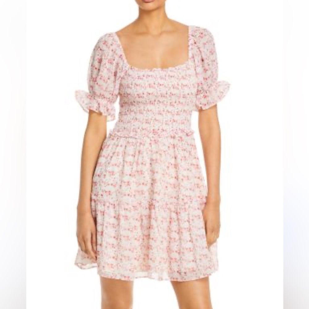 Lucy Paris Floral Smocked Mini Dress